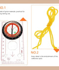 Pocket Multitool Hiking Compass And Measuring Ruler For Outdoor Navigation with yellow cord detail