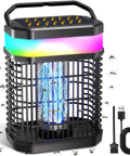 4 In 1 Bug Zapper Outdoor Portable And Rechargeable Mosquito Killer With 5000mAh Battery, 4000V Electric Grid, shown with accessories