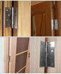 24 Pack 3.5 Inch Stainless Steel Folding Butt Hinges Silver Rust Proof Heavy Duty Cabinet Door Hardware mounted on doors.