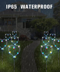Six Pack Solar Firework Garden Lights With Remote 120 LED Copper Wire Decor Eight Lighting Modes Waterproof Pathway