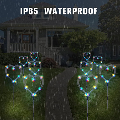 Six Pack Solar Firework Garden Lights With Remote 120 LED Copper Wire Decor Eight Lighting Modes Waterproof Pathway
