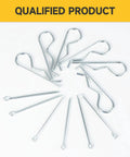 620 Piece Cotter Pin Kit With Zinc Plated Steel Pins, Hairpin Cotter Pins And R Clips, 12 Sizes displayed in fan shape