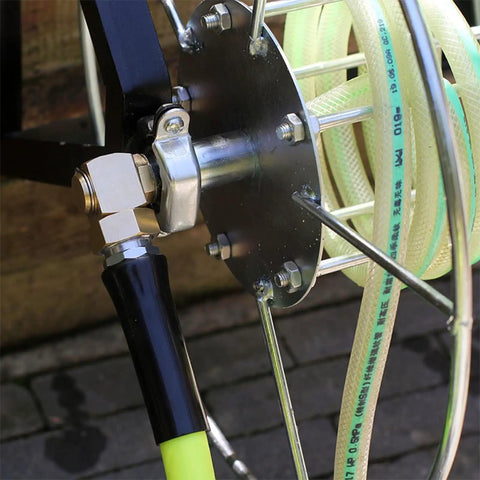 Premium Brass Garden Hose Reel Swivel Elbow Connector Kit, 3/4 Inch GHT To 1/2 Inch NPT Adapter With Spare Gasket And Seal Rings For Solid Lawn Sprinkler Repairs That Actually Hold Up Without Dripping installed on hose reel