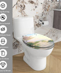 Resin Toilet Seat Elongated for Bathroom, 14.5" x 18.5", artistic design, strong bearing, easy to install.