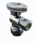 Chrome brass 10 Pack Half Inch Nominal Compression Angle Stop Valve Quarter Turn Water Shut Off for sinks, bathrooms, and kitchens