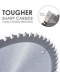 Close-up of 12 Inch Miter Saw Blade 80T Fine Finish With 1 Inch Arbor Tungsten Carbide Teeth For Silky Smooth Wood Cuts