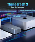 M.2 NVMe SSD Enclosure Delivers Sick 40Gbps Thunderbolt Speeds And Boss Level 3000Mbps Transfer Rate For Next Level Portable Storage with USB connections.