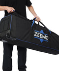 Full Open Golf Club Travel Case With Wheels Airline Approved Protective Cover For Cart Bags And Stand Bags Soft Sided Waterproof Oxford Bag Heavy Duty Black being carried at the side