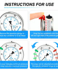Instructions for using Stainless Steel Liquid Filled Pressure Gauge With 2.5 Inch Dial 0 To 200 PSI One Quarter Inch NPT