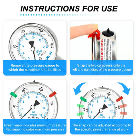 Instructions for using Stainless Steel Liquid Filled Pressure Gauge With 2.5 Inch Dial 0 To 200 PSI One Quarter Inch NPT