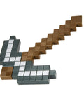 Life Size Minecraft Iron Pickaxe Prop for Collectors and Players, Realistic Plastic Tool, angled view of blocky design