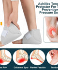 Heel Protector For Pressure Sores With Sheepskin Pad And Soft Fleece, Adjustable Securing Strap, Ultra Comfy Foot Cushion For Bed Sores Relief And Ankle Support, Creamy White on foot