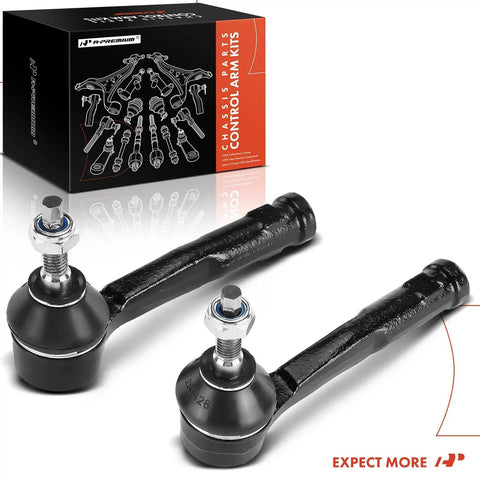 Front Outer Tie Rod End for Jeep Compass and Renegade, Fiat 500X, Replacement Steering Rod for Driver and Passenger Side, Front Left and Right, High Quality Suspension Linkage, Easy Install, Durable Fit, two black tie rod ends with box