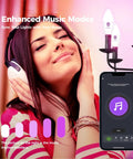 Woman listening to music with Candelabra LED Bulbs RGB Color Changing Smart Bulbs E12, 6W (60W Equivalent) syncing to music via app