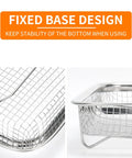 Nonstick Mesh Air Fryer Basket Set For Oven, Stainless Steel Grill Tray Wire Rack with fixed base design for stability