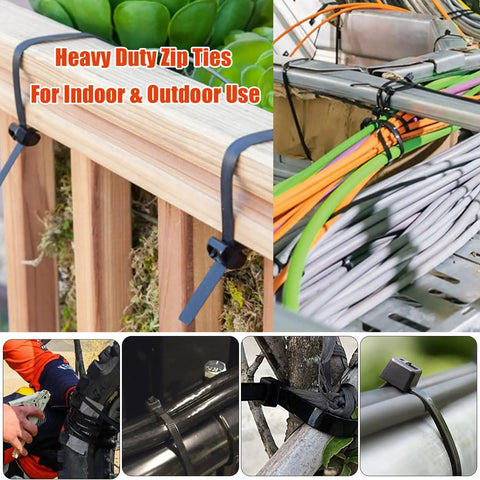 Heavy Duty Zip Ties 200 Lb 36 Inch Extra Long Cable Ties Wide 0.35 Inch Nylon Straps For Outdoor Use securing various items
