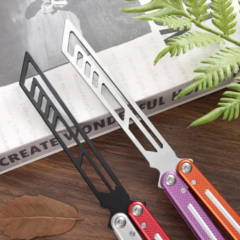 Integrated Forging Bushing System With Aluminum Channel Handle showing ergonomic grip with colorful handles on a wood surface