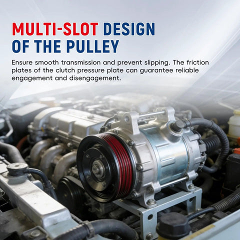 Top Shelf AC Compressor And Clutch Assembly Compatible With Buick Enclave Chevy Traverse Gmc Acadia Outlook 3 6 Liter Drop Right In showing multi-slot pulley design for smooth operation.
