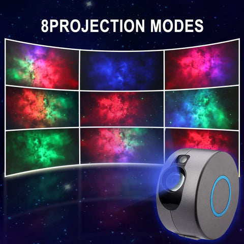 Lit Night Light Star Projector Galaxy Projector With Remote Control Nebula cloud and star light showing 8 projection modes
