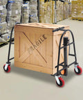 Pro Grade Heavy Duty Manual Furniture Movers With Sturdy Rolling Wheels 1300 Lb Load Capacity, wooden crate on wheels for easy moving.