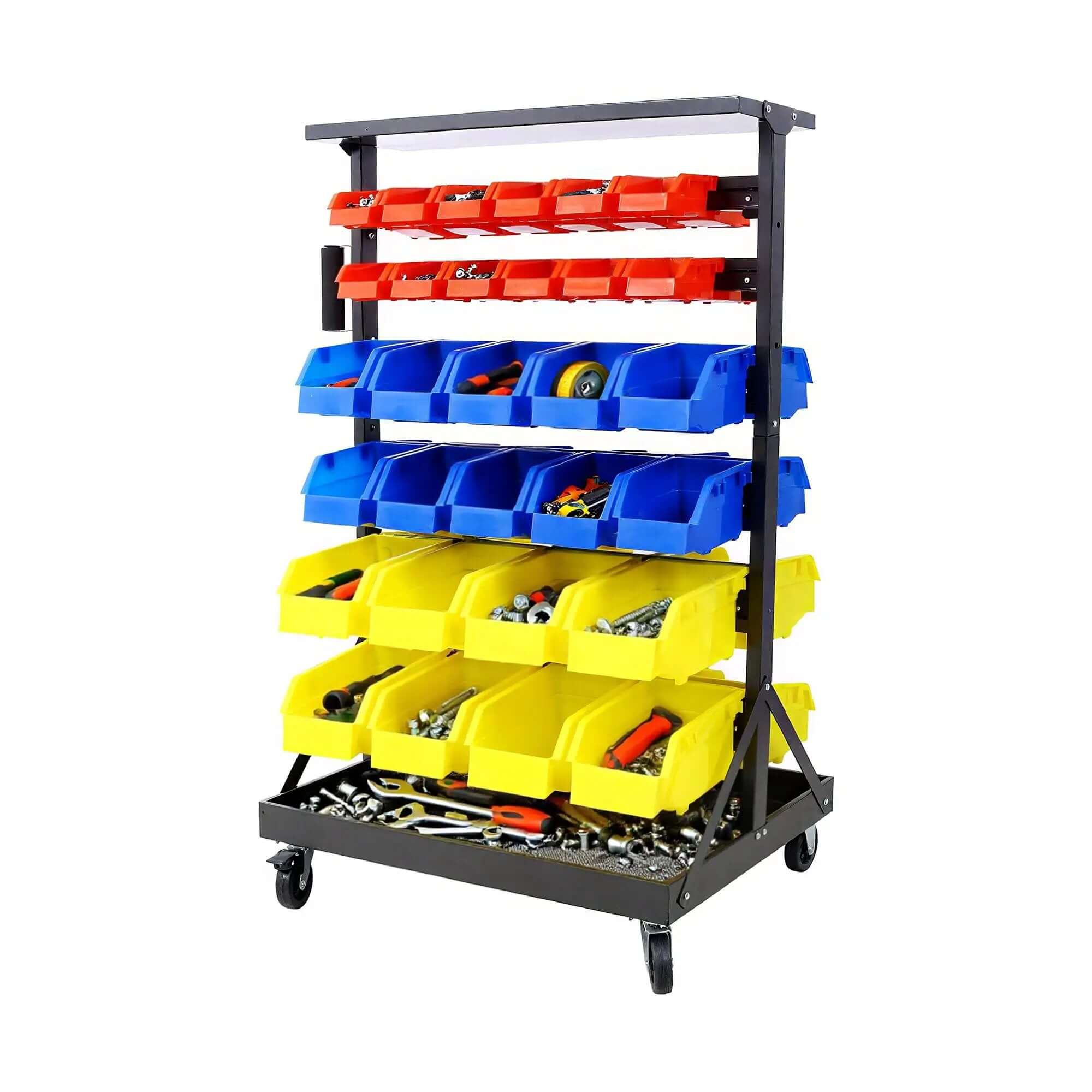 60 Bin Parts Rack: Garage Storage, 350 lb Capacity