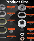 Boat trailer bearing kit by Tuijodaix for 5200–7000 lb tandem axles; includes outer/inner bearings and seals.