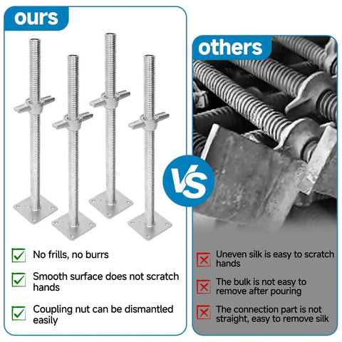Heavy Duty Scaffolding Leveling Jacks 4 Pack Adjustable Screw Support Stands 24 Inch Height Range Galvanized Steel Build That Truly Crushes It On The Daily For Any Rig Ready Job Site Project