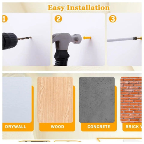 Drywall Anchor And Screw Kit Featuring 270 Anchors And 135 Screws Durable Carbon Steel Construction For Solid Hollow Or Gypsum Walls Easy Install Long Lasting Hold Home Reno Must Have installation on various materials