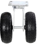 10 Inch Dual Flat Free Swivel Caster Ready To Roll Built Tough For Rough Floors 660 Lb Heavy Load Capacity PU Foam Wheel With Roller Bearing Zinc Plated Industrial Swivel Wheel For Fragile Equipment Transport, front view