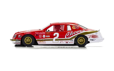 Ford Thunderbird 1:32 Slot Race Car Digital Plug Ready DPR Red White Cheers No 2 with full interior and badass exterior side view