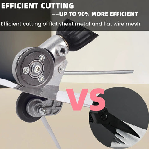 Upgraded Electric Drill Plate Cutter Metal Shear Attachment For Iron Steel Copper Aluminum Sheet Metal Trimming Tool with adapter for precision cutting.
