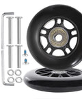 Replacement 75mm Luggage Wheel 24mm Wide Inline Roller Wheel With 8mm Bearing Includes 35mm And 40mm Axles Wrench Set