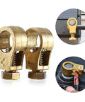 Two Pairs Pure Copper Battery Terminal Clips For Cars With Washers And Gaskets Positive And Negative Top Post Cable Connectors