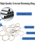 325 Pieces 304 Stainless Steel External C Clips Circlips Retaining Snap Ring Assortment Set For Shafts Cylinders Valves Machinery And DIY Enthusiasts Pro Grade Outdoor Projects