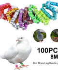 Custom Pigeon Leg Rings 8mm 100 Count Multicolor Aluminum Bird Foot Bands With Name And Number For Racing Training Homing Pigeons