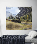 Locomotive Train Wall Tapestry Print For Bedroom Living Room Dorm, Custom Photo Tapestry, 60 By 51 Inch, Soft Polyester Fabric