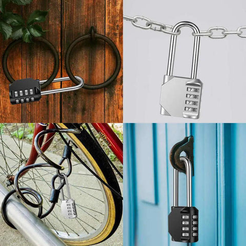 2 Pack 2.6 Inch Shackle 4 Digit Keyless Combination Locks Waterproof Outdoor Padlocks for lockers and gates in various settings