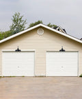 Double garage with Gooseneck Barn Lights Outdoor Fixture 15 Inch Farmhouse Style Black Exterior Sconce Wall Light for illumination