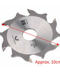 4 Inch Carbide Biscuit Jointer Blade Saw Cutter Heavy Duty Replacement For Plate Joiner Woodworking Tools shown from above with measurement