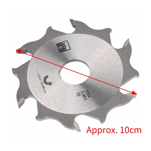 4 Inch Carbide Biscuit Jointer Blade Saw Cutter Heavy Duty Replacement For Plate Joiner Woodworking Tools shown from above with measurement
