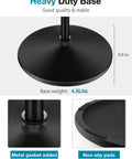 Heavy Duty Floor Microphone Stand With Detachable Boom Arm Weighted Round Base 9.8 inches diameter, 4.5 lbs metal gasket