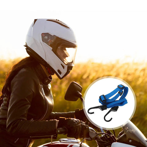 Motorcycle Helmet And Cargo Securement Straps With Hooks Mesh Elastic Rope Strap Grab And Go Portable Nylon And Rubber Tie