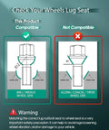 Check compatibility of Twenty Premium 14x1.5 Extended Lug Bolts With A Robust Forty Millimeter Long Shank And Sixty Four Millimeter Overall Length.
