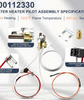 Cracubit water heater pilot assembly replacement kit with white wires and brass fittings for 300/301 series