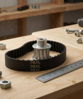 Timing Belt Kit With 5mm Pulley And 78XL Belt, Rubber Timing Pulley Synchronous Wheel, Rounded Cog Drive on wooden table