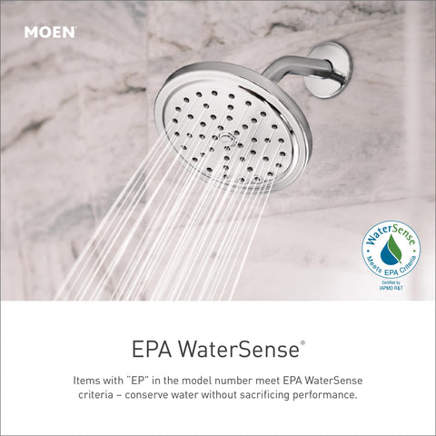 Eco-Performance 5 Function Handheld Shower Head Chrome Finish With Removable Head dual shower sprays in modern bathroom