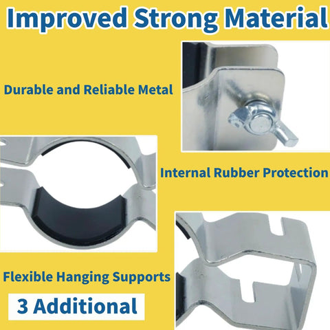 Close-up of Two Pack Adjustable Pipe And Drape Clamps For 1.5 To 2 Inch Brackets Backdrop Stand showing metal build and rubber protection