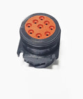 Solid Hd10 Series Heavy Duty Crimp Connectors Pack Of One Hundred Contact Size Sixteen connector showing orange seal and seven openings.