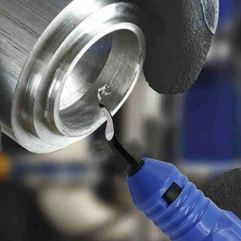 Close-up of Beefed Up Deburring Blades Set 45 Degree Burr Remover Hand Tool For Holes Up To 1.5mm High Speed Steel 42mm Shaft