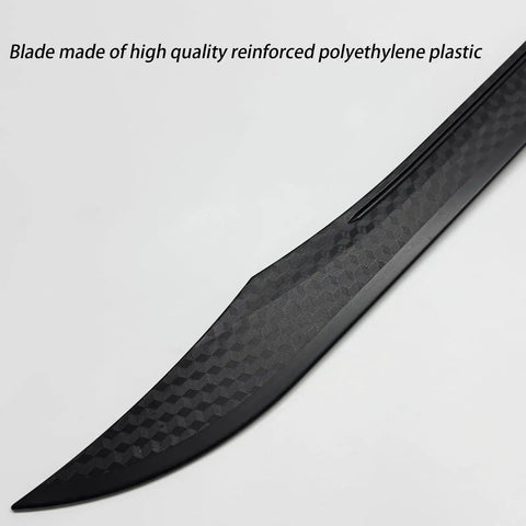 Close-up of the blade from Tough As Nails Polypropylene Martial Arts Training Sword With One Piece Blade Unbreakable PP Plastic.